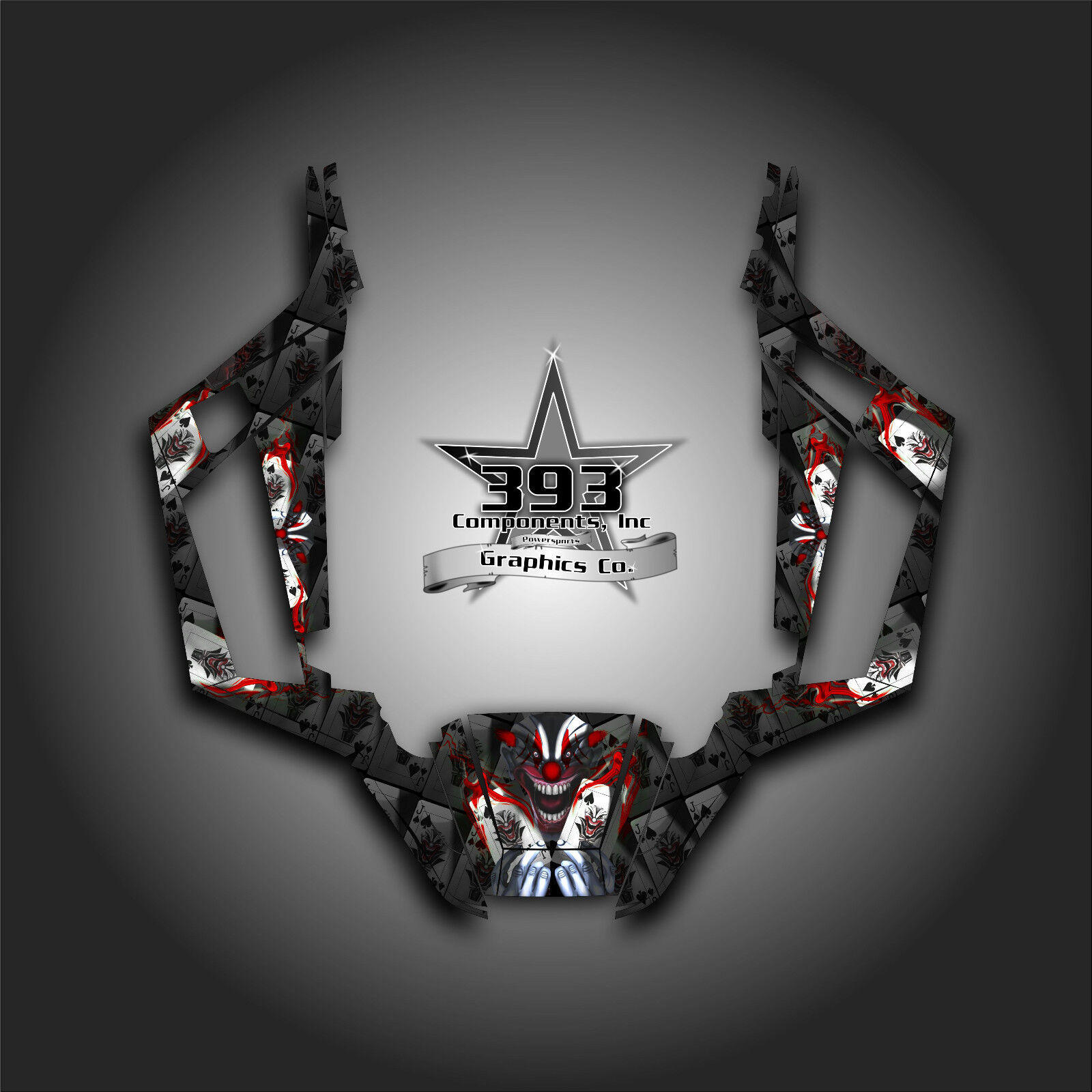 Arctic Cat Wildcat Trail Graphic Decal Kit Wrap Evil Joker All Black Red