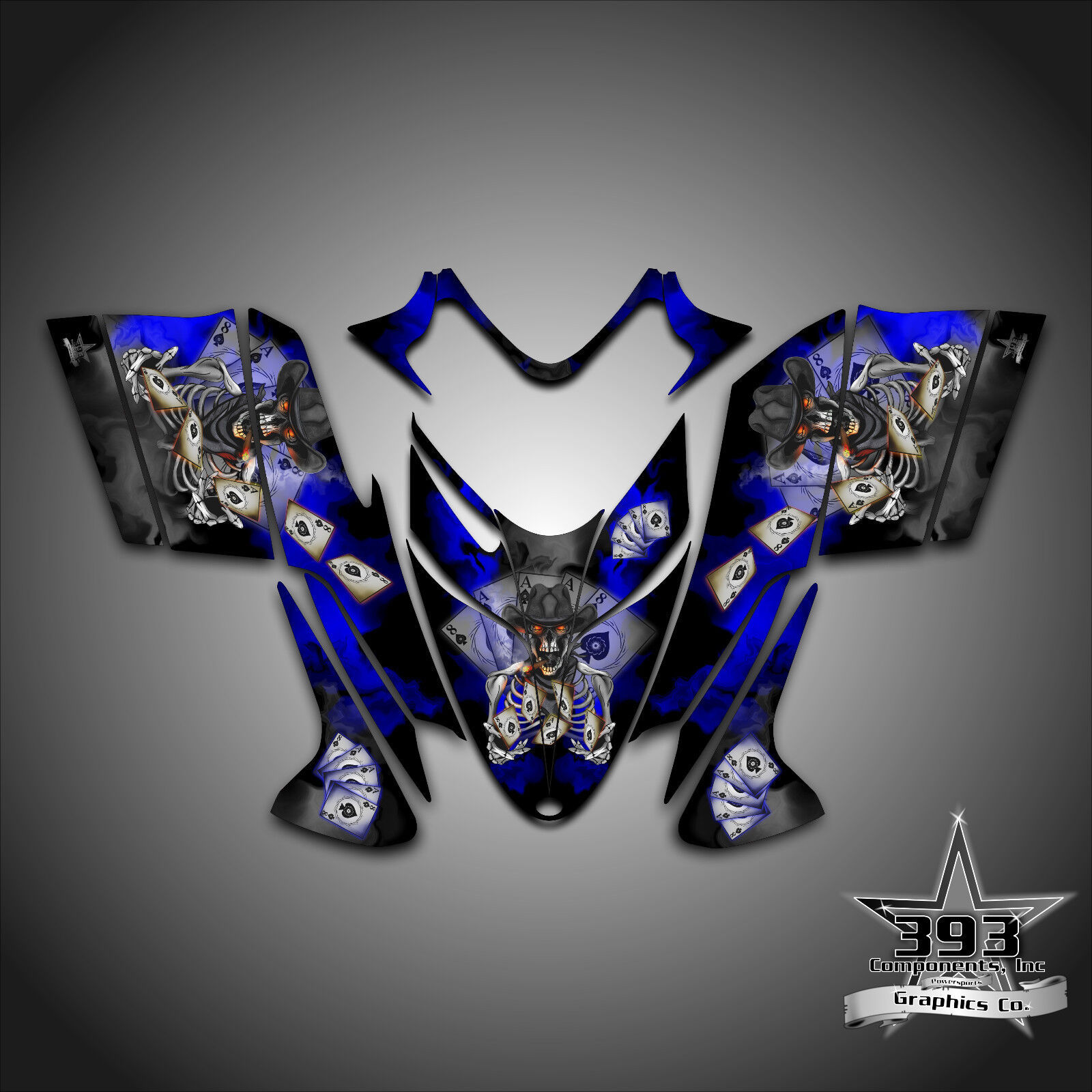 Polaris IQ RMK Shift Dragon Graphics Decal Wrap 2005-2012 Cowboy Outlaw Blue