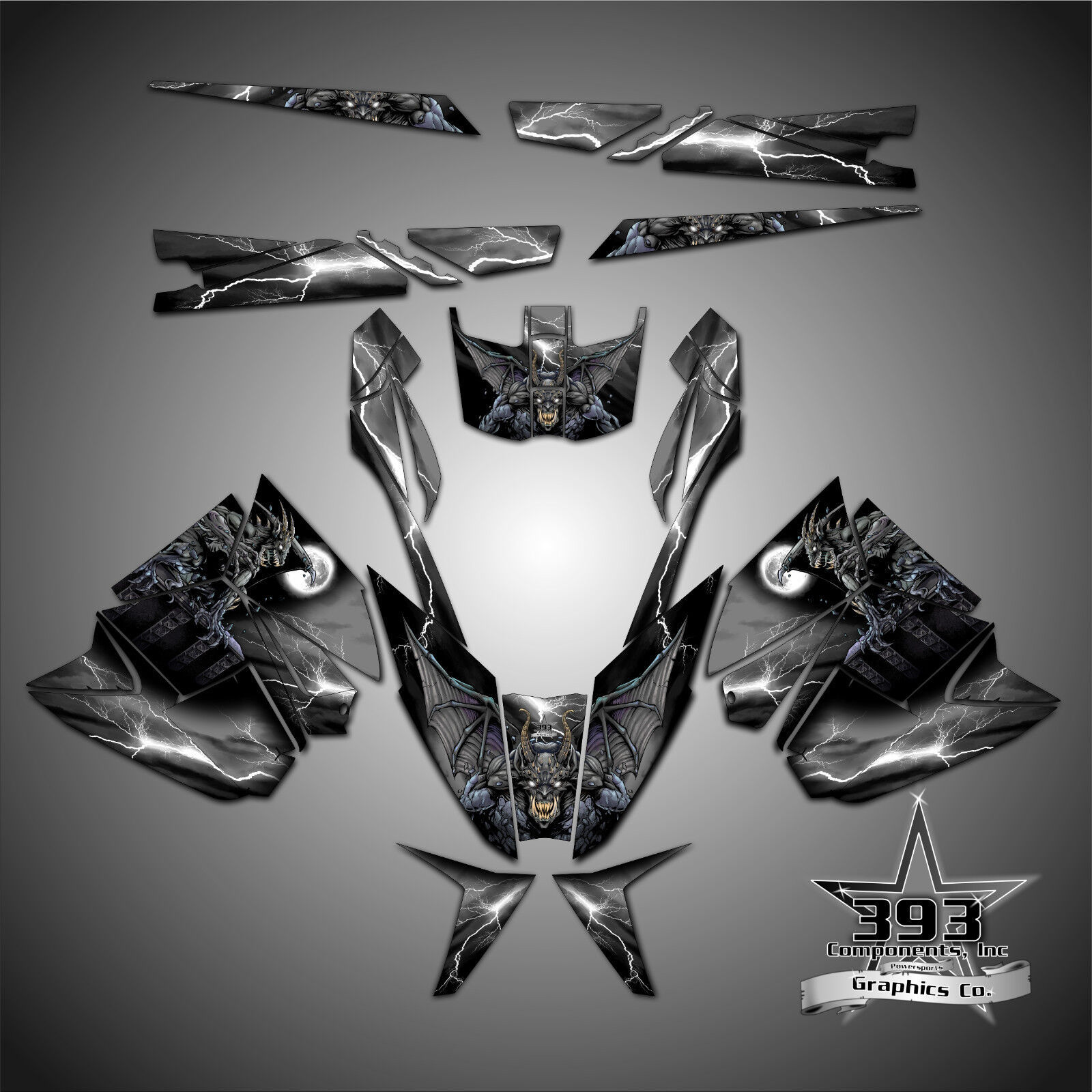 Arctic Cat Pro Climb Pro Cross Graphics Kit Wrap Decal W Tunnel Guardian Black