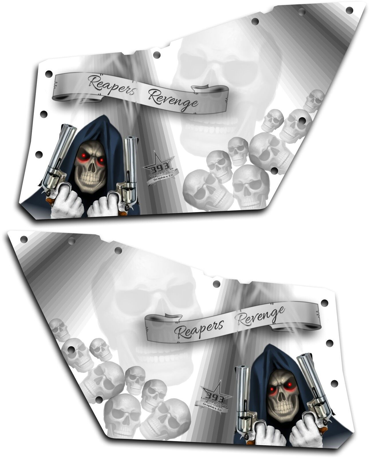 Polaris RZR OEM Door Graphics Kit 570 800 900 Decal Reaper Revenge White