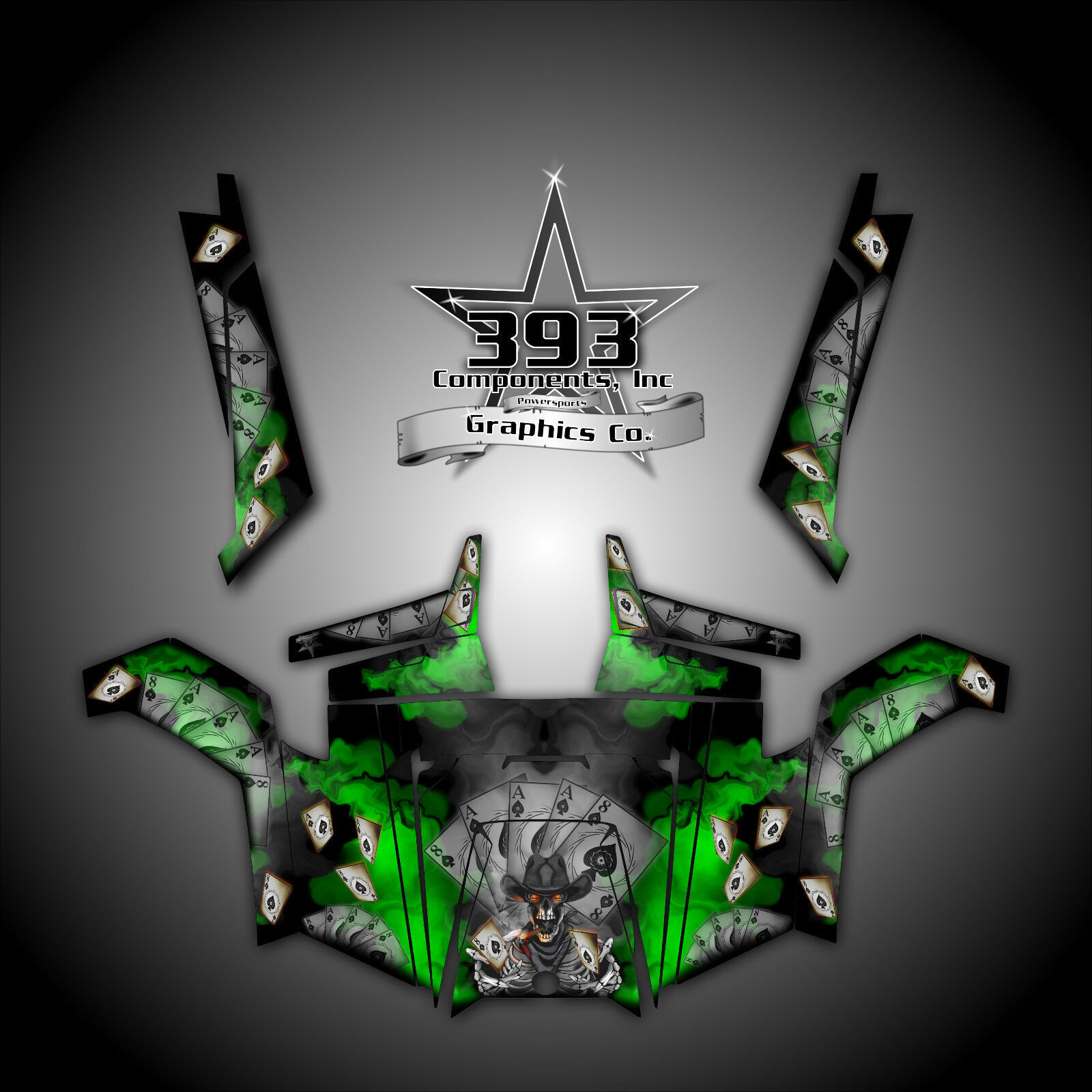 Polaris RZR 900 XP UTV Wrap Graphics Decal Kit 2011-2014 Outlaw Green