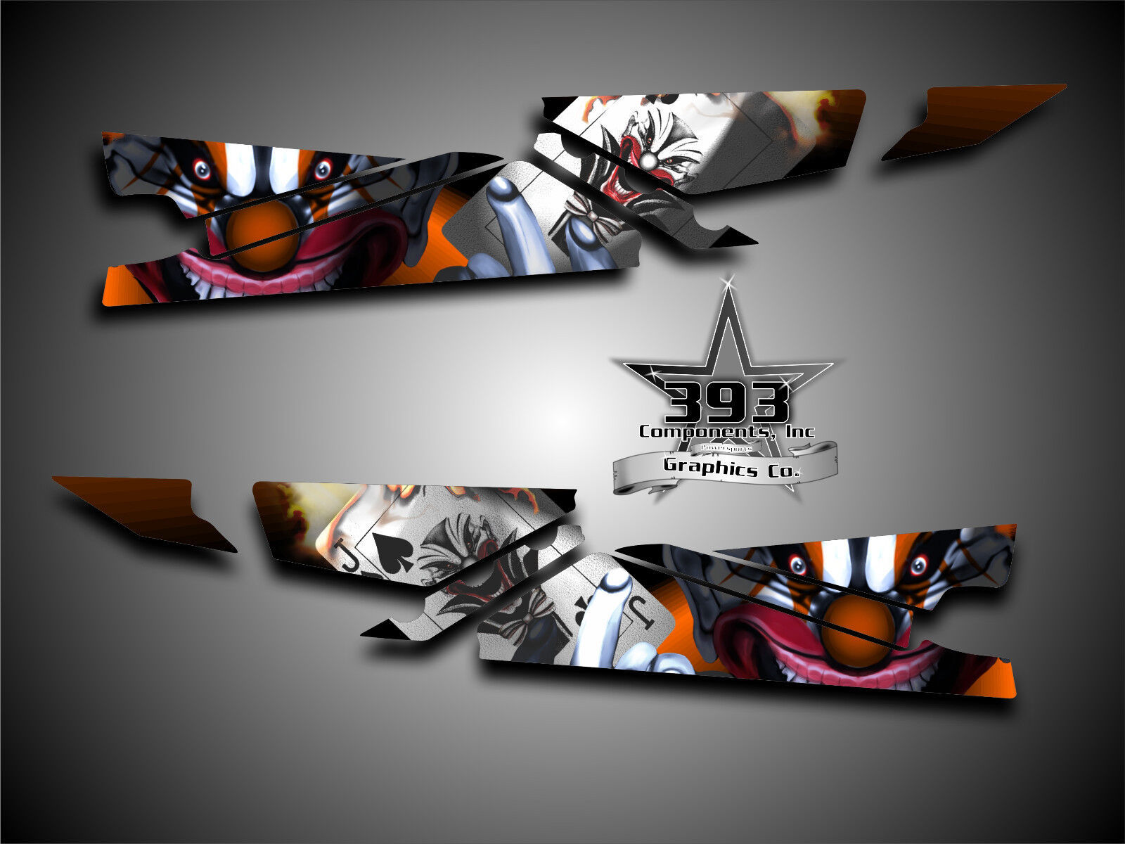 Arctic Cat ProClimb ProCross Tunnel Graphics Kit Wrap Evil Joker Orange 2012-15