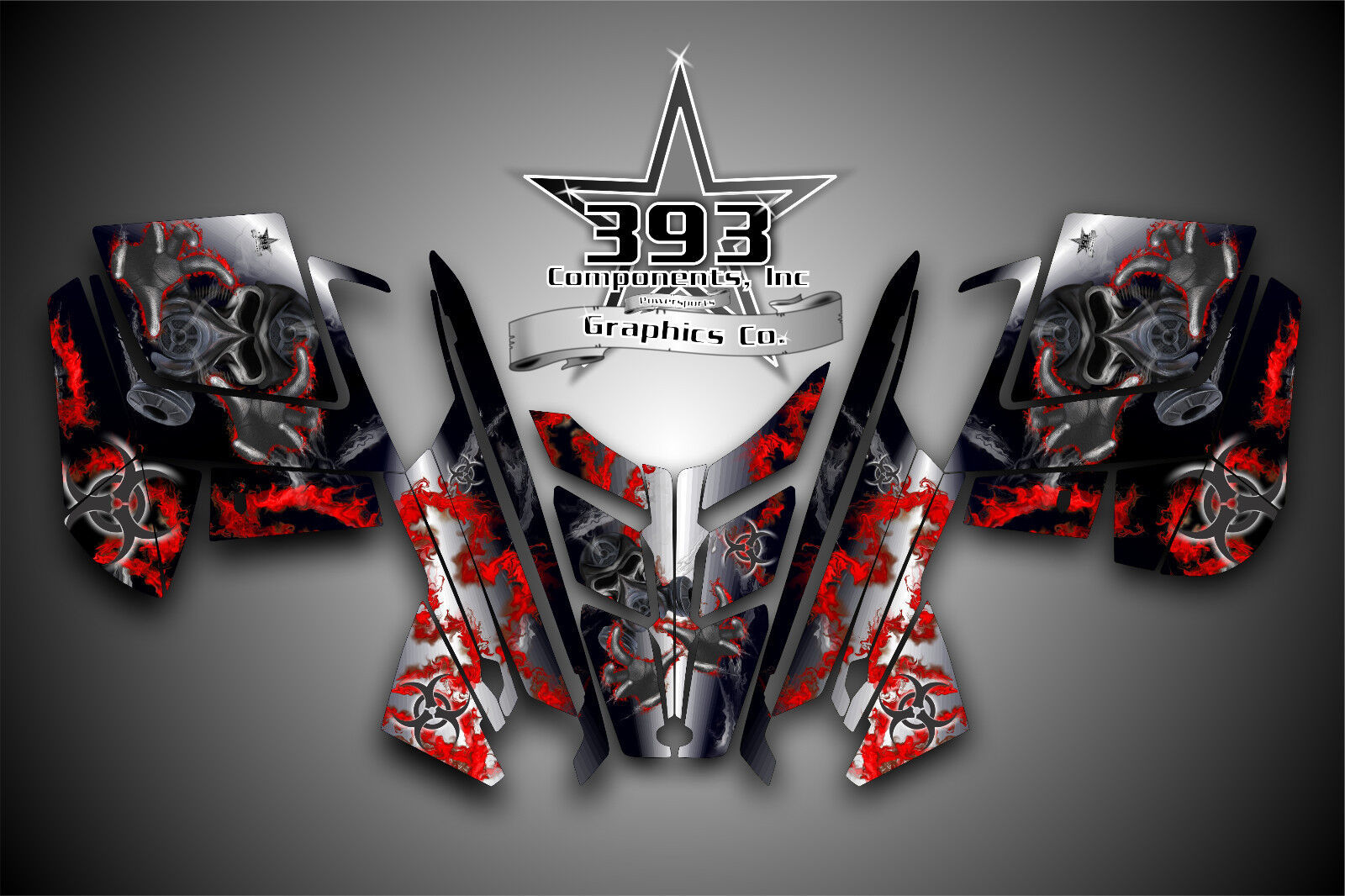 2010 - 2015 POLARIS PRO RMK - RUSH Decal Sticker Wrap Graphics Kit Hazard Red
