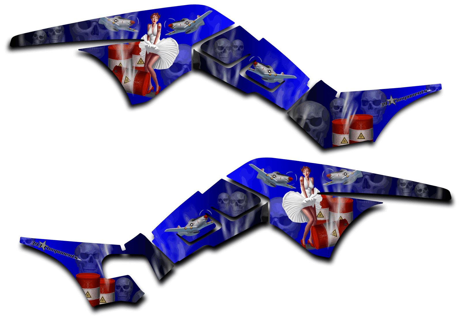 HONDA TRX250R GRAPHICS DECAL KIT AMERICAN HERO TRX 250 R STICKER PINUP BLUE