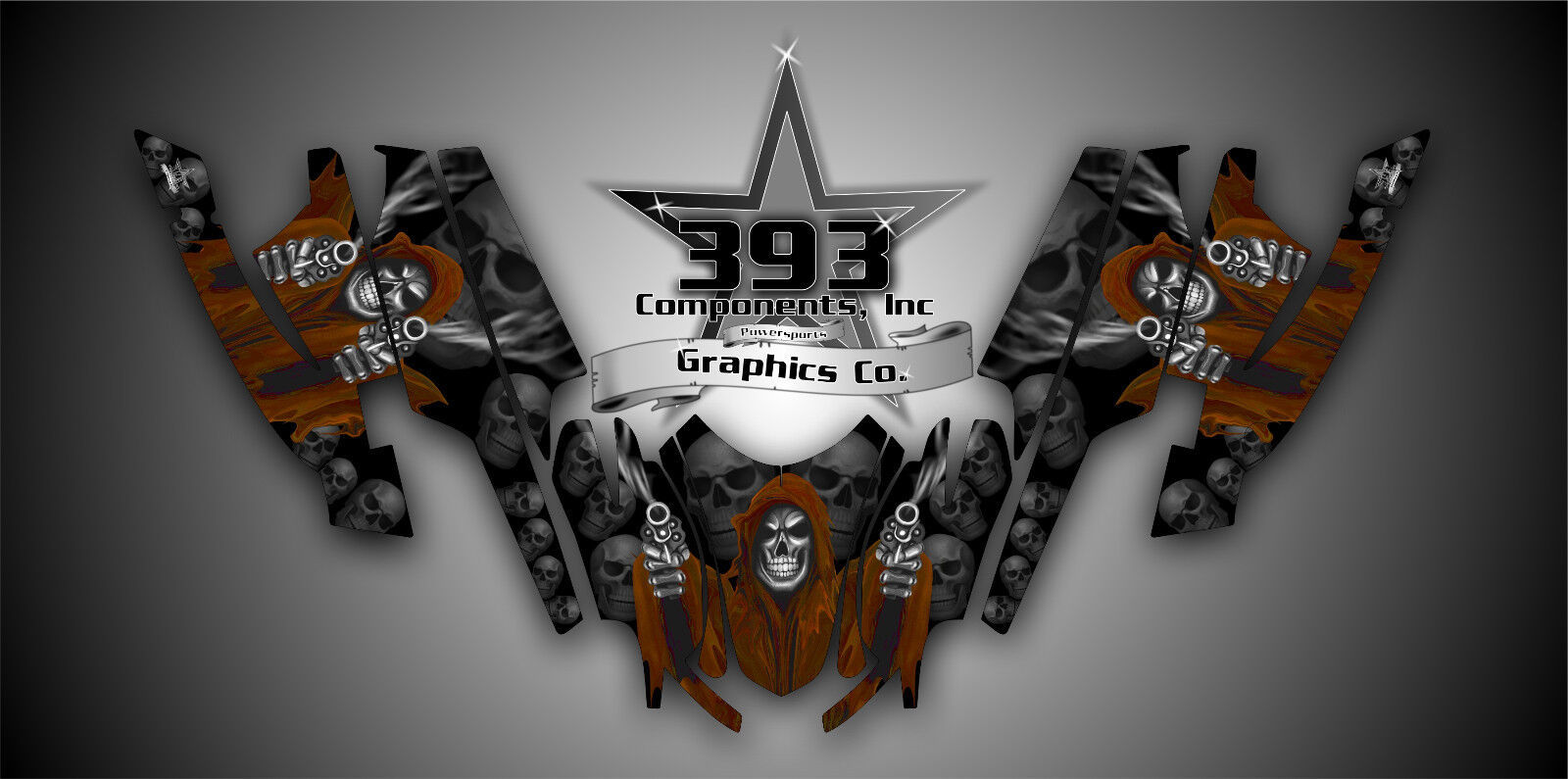 Arctic Cat Firecat Sabercat F5 F6 F7 2003-2006 Graphics Decal Wrap Reaper Orange