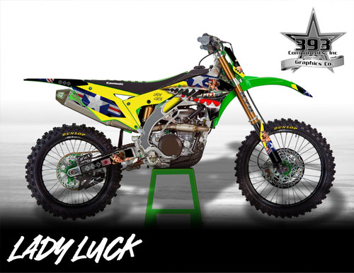 KX450F Kawasaki Pinup Lady Luck Graphics Kit 2016-2018 KX 450