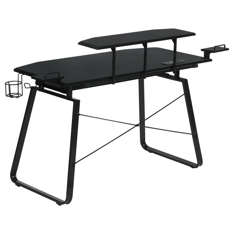Thumbnail: Alfie Gaming Desk with USB Ports Gunmetal