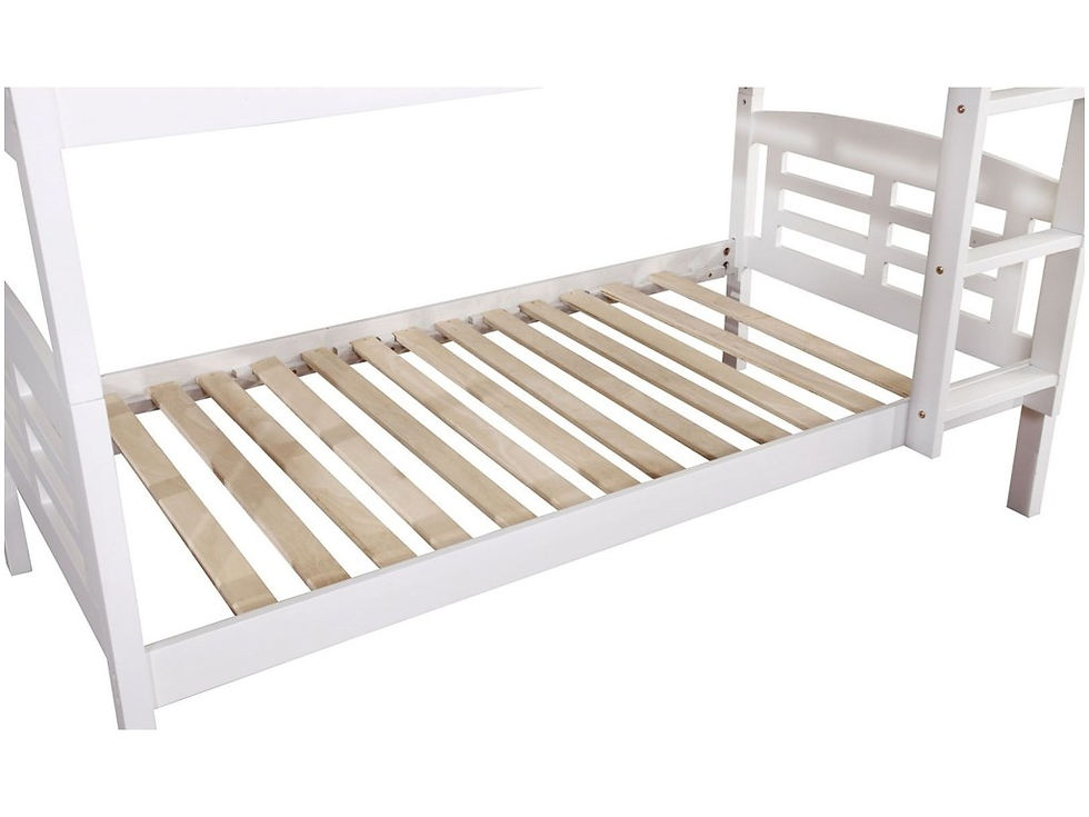 Thumbnail: WHITE CASSIE TWIN/TWIN WOOD BUNK BED