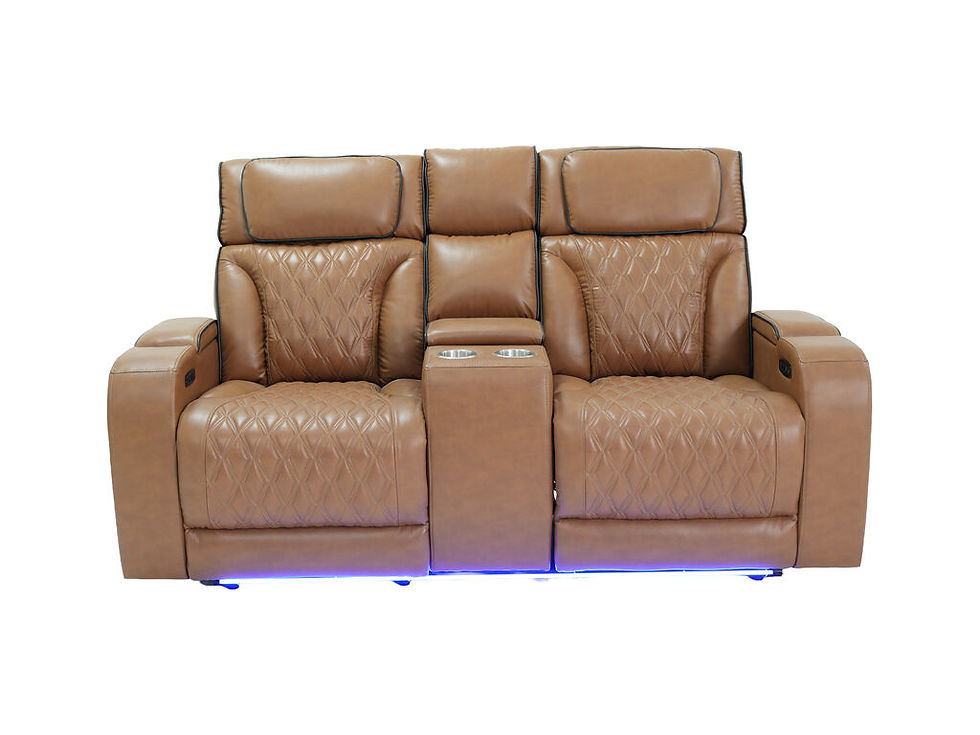 Thumbnail: Jazz Light Brown Leather Aire Transformer Power Reclining Sofa & Loveseat Living