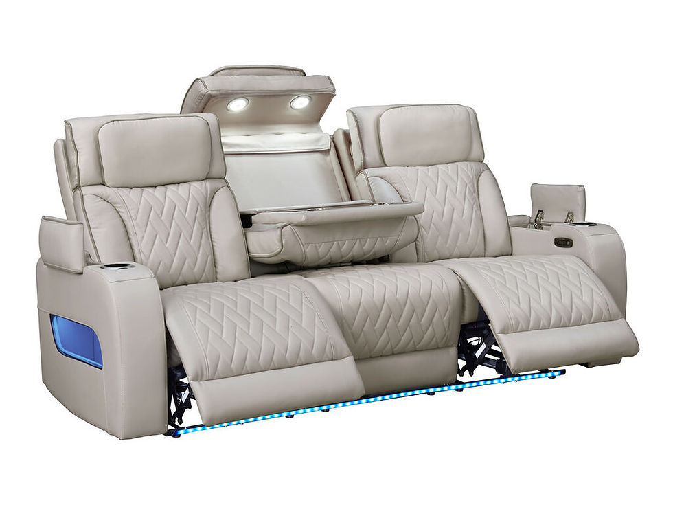 Thumbnail: Jazz Ice Leather Aire Transformer Power Reclining Sofa & Loveseat Living Room Se