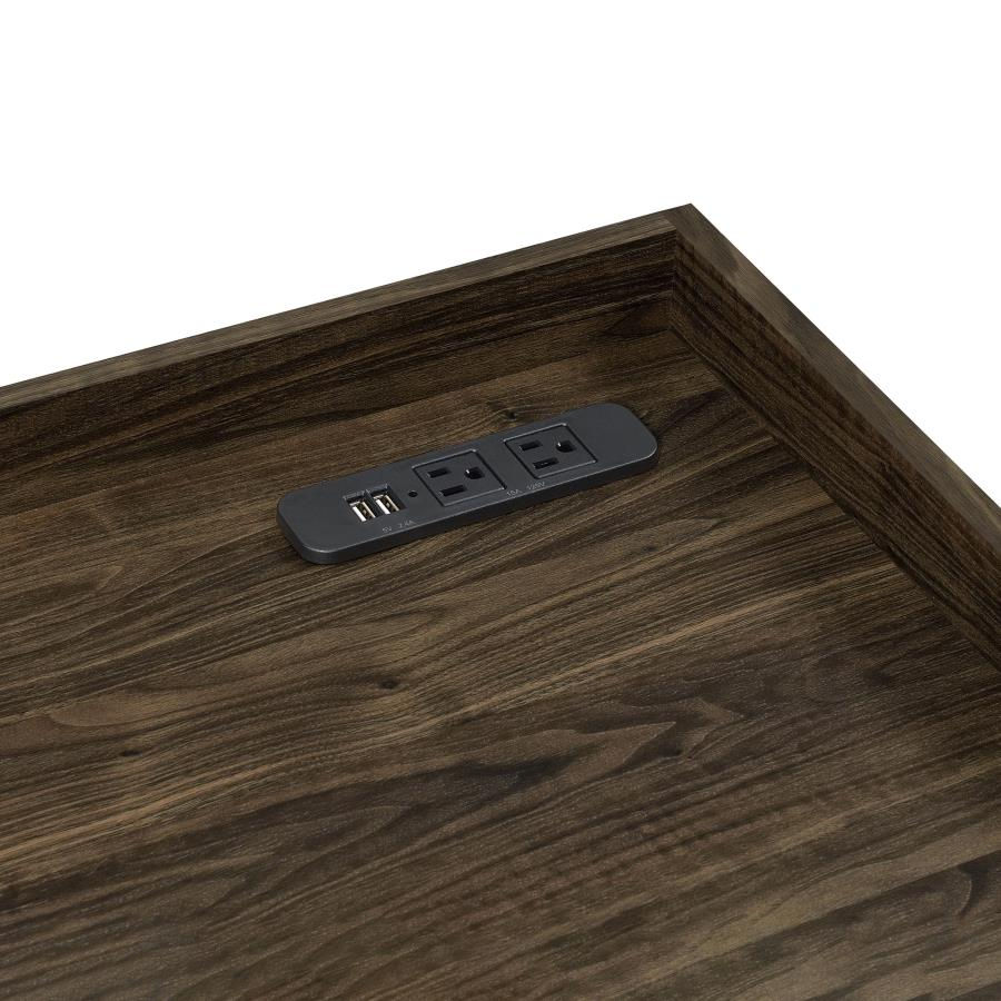 Thumbnail: Angelica 3-drawer Writing Desk Walnut and Chrome