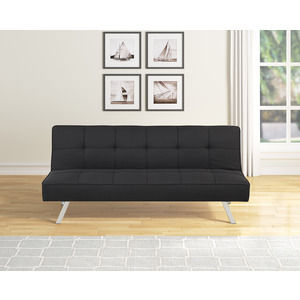 Thumbnail: GRAY Fabric Tufted Futon Bed w/ Metal Leg