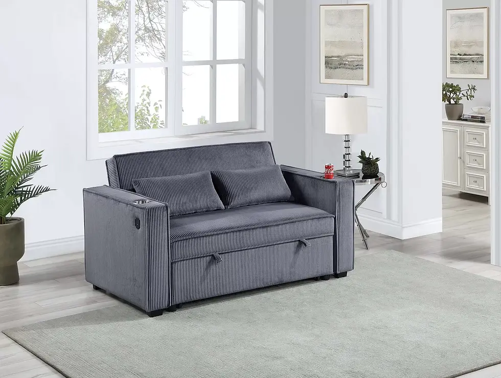 Thumbnail: Convertible Sofa Sleeper Sofa W/ Cup Holders & USB Port