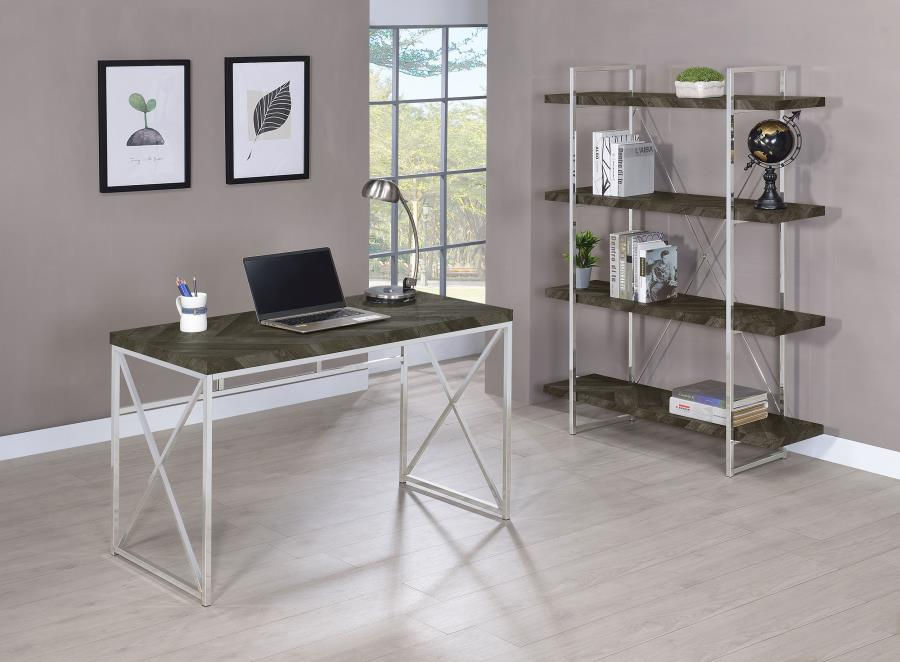 Thumbnail: Grimma Writing Desk Rustic Grey Herringbone