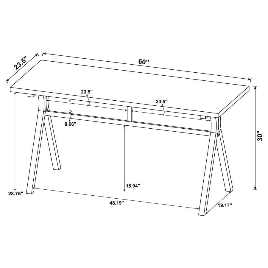 Thumbnail: Tatum Rectangular Writing Desk Cement and Gunmetal