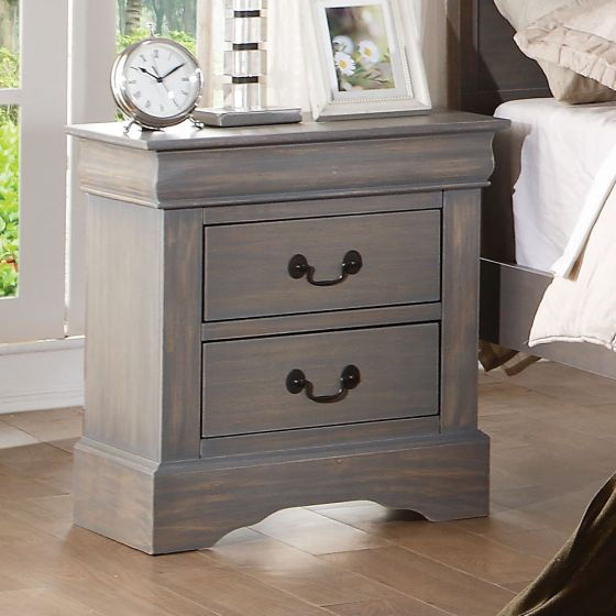 Thumbnail: LOUIS PHILIPPE ANTIQUE GRAY FINISH BEDROOM SET
