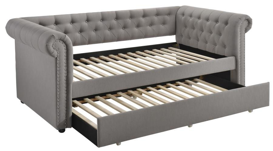Thumbnail: Kepner Tufted Upholstered Daybed Grey with Trundle