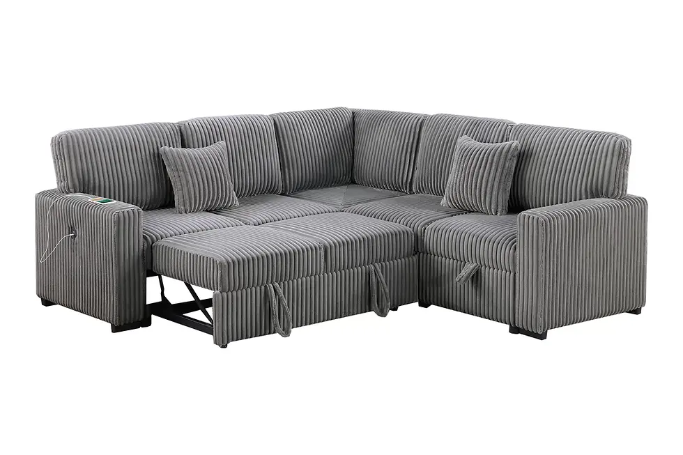 Thumbnail: 3-Piece Convertible Sectional Reversible Storage Sofa + Reversible Sofa with Pul