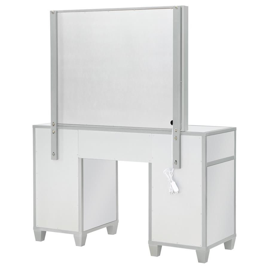 Thumbnail: Allora 9-drawer Vanity Set with Lighting Metallic Silver with led mirror