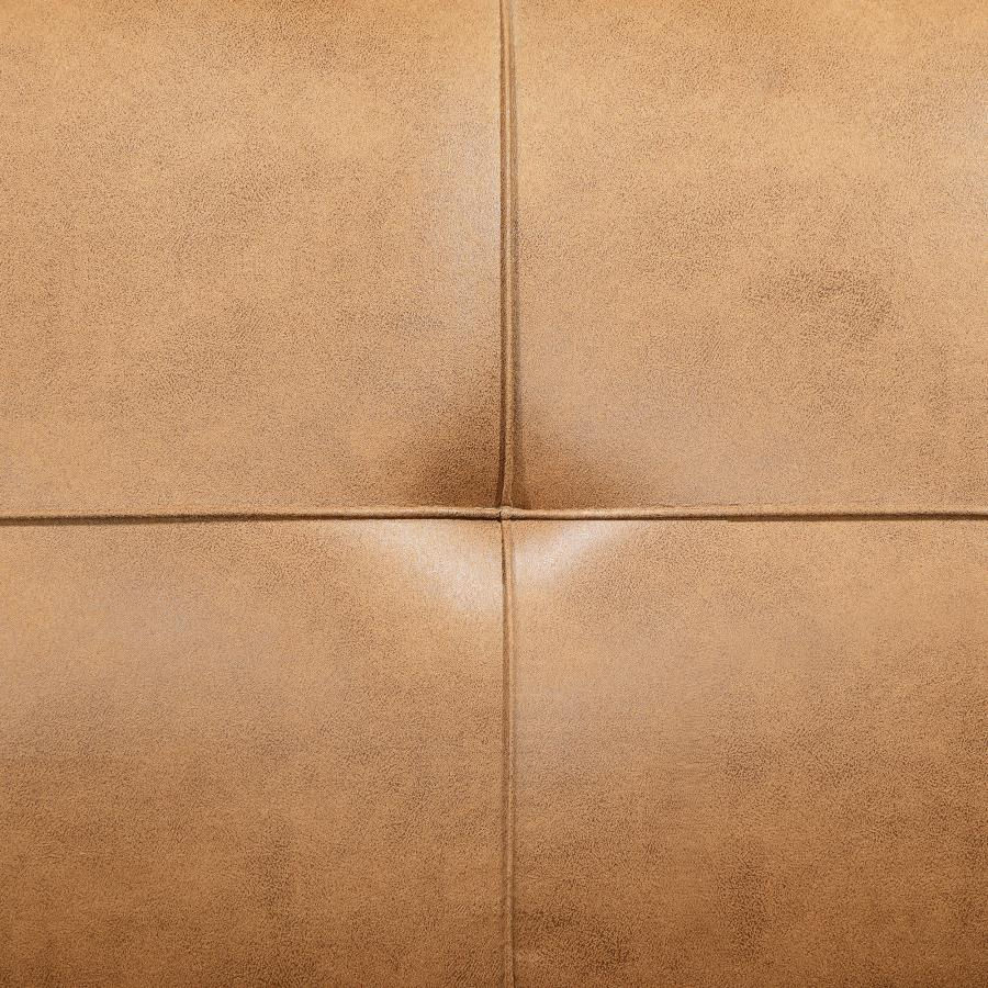 Thumbnail: Jenson Upholstered Tufted Convertible Sofa Bed Saddle Brown OR DARK BROWN
