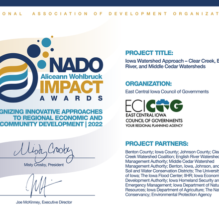 ECICOG Receives NADO Impact Award for Watershed Innovation