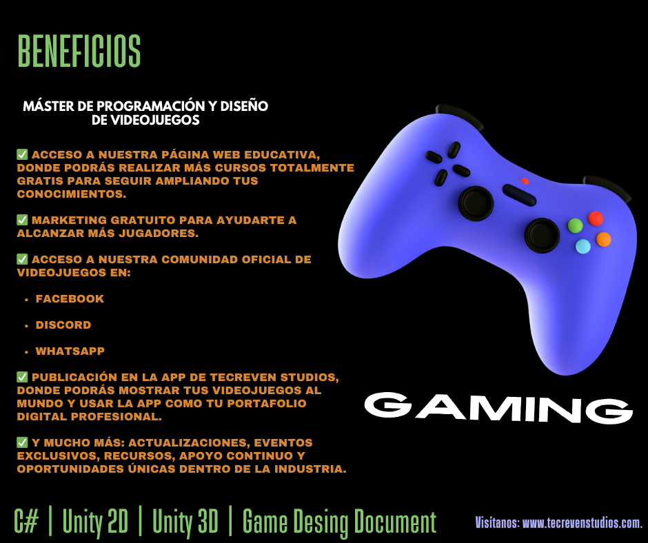 Máster en Creación de Videojuegos con Unity y C# Beneficios...