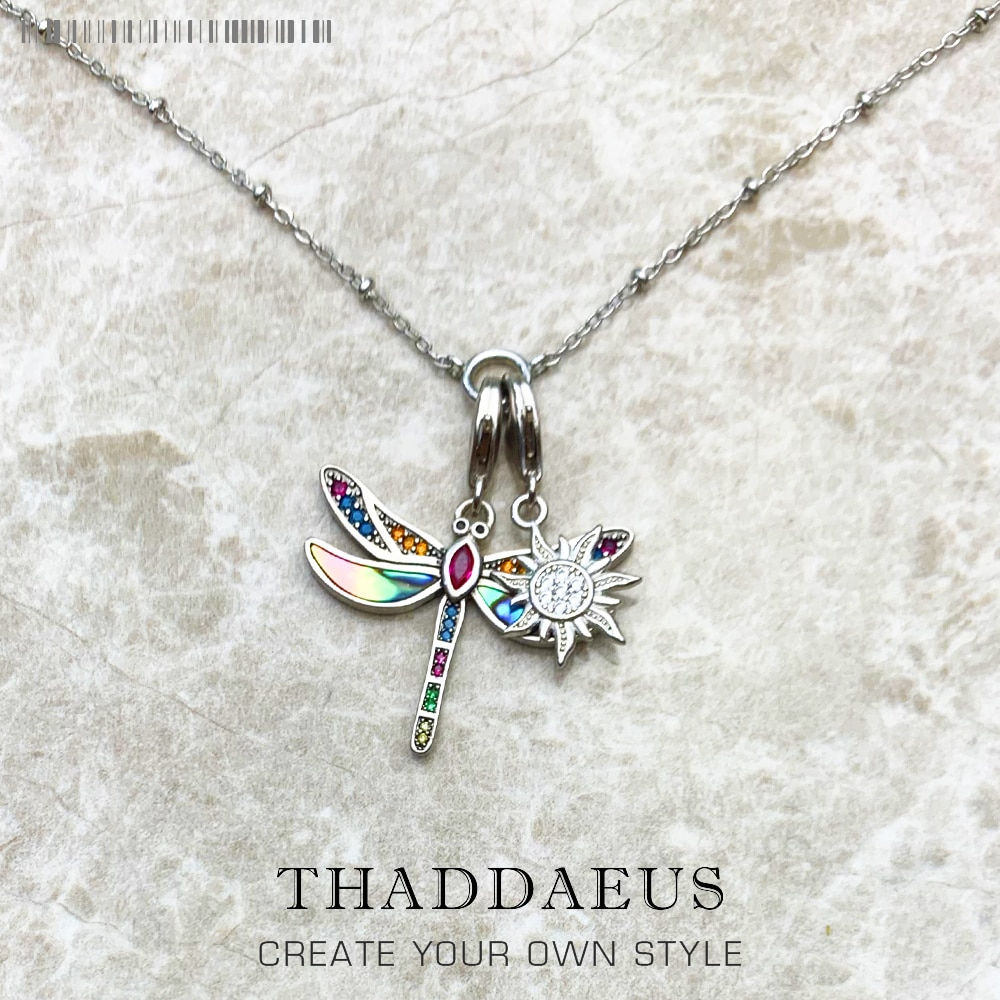 Charm Necklace Dragonfly & Sun Winter New Fashion Bohemia 925 Sterling Silver