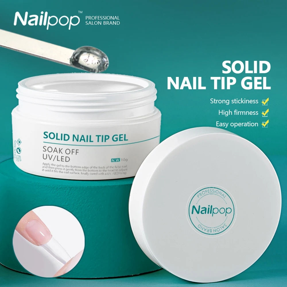 Nailpop Solid Nail Patch Gel Easy Stick Gummy Adhesive Bond UV Glue 