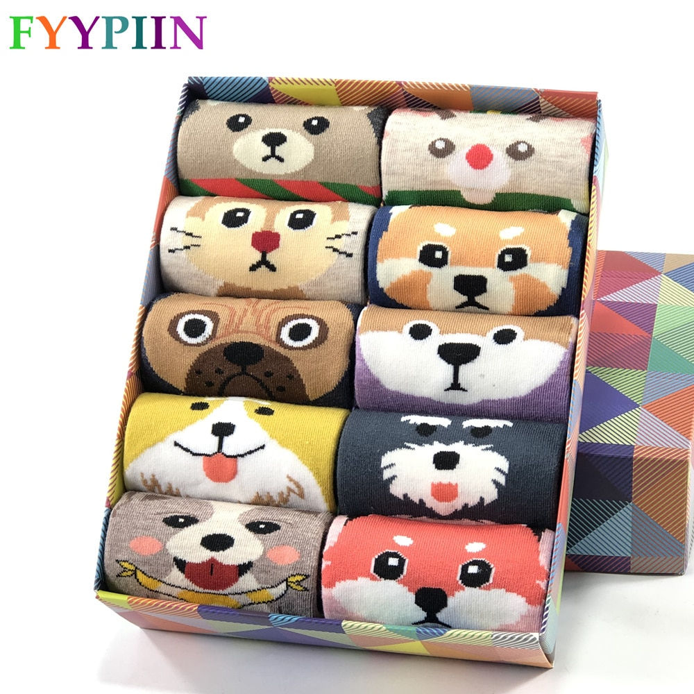 Women Socks Hot So So Cute Cartoon Pug Cute Pattern Cotton  