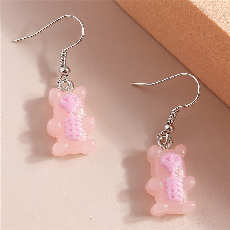 Pikkukuva: 1 Pair Creative Cute Mini Gummy Bear Earrings Minimalism Cartoon