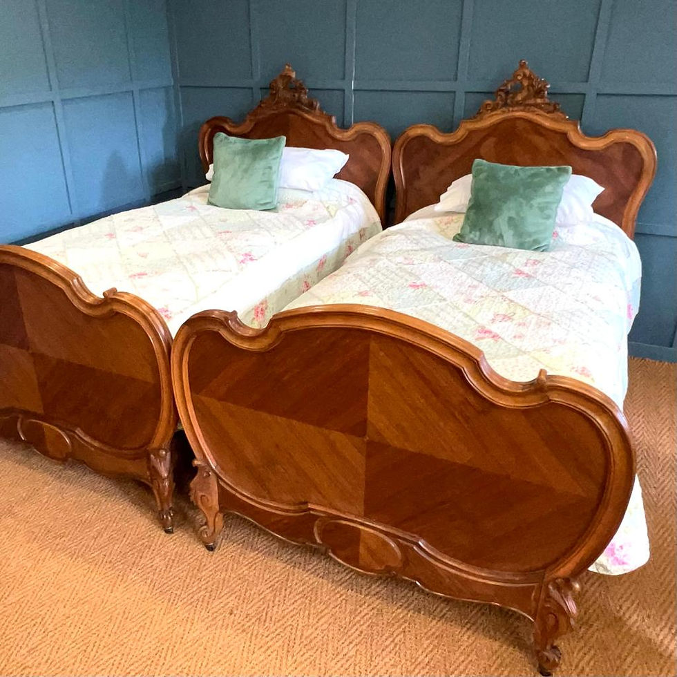 Antique Walnut Louis XV Single Beds