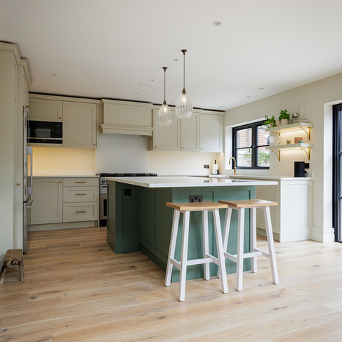 Shaded White Shaker Kitchen in Godalming