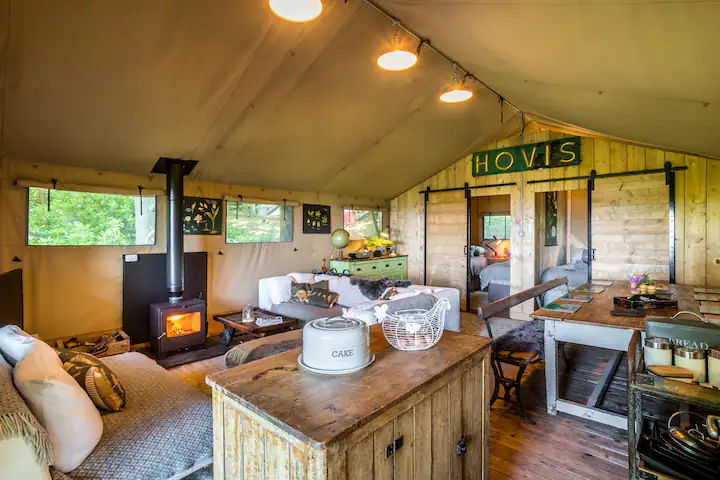 Holiday Let Treetop Safari Tent Interior Design