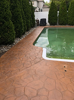Another Stamped Concrete Pool Deck After RenuKrete Revival