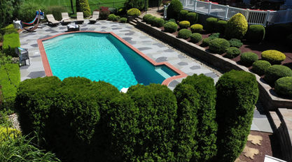 Granite Slate decorative concrete pool deck surface in West Chester PA with stone inspired pattern.