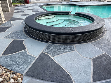 Granite Slate pool deck concrete resurfacing project in Annapolis, MD with refined slate like texture.