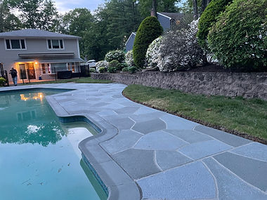 Granite Slate pool deck concrete repair and resurfacing project.