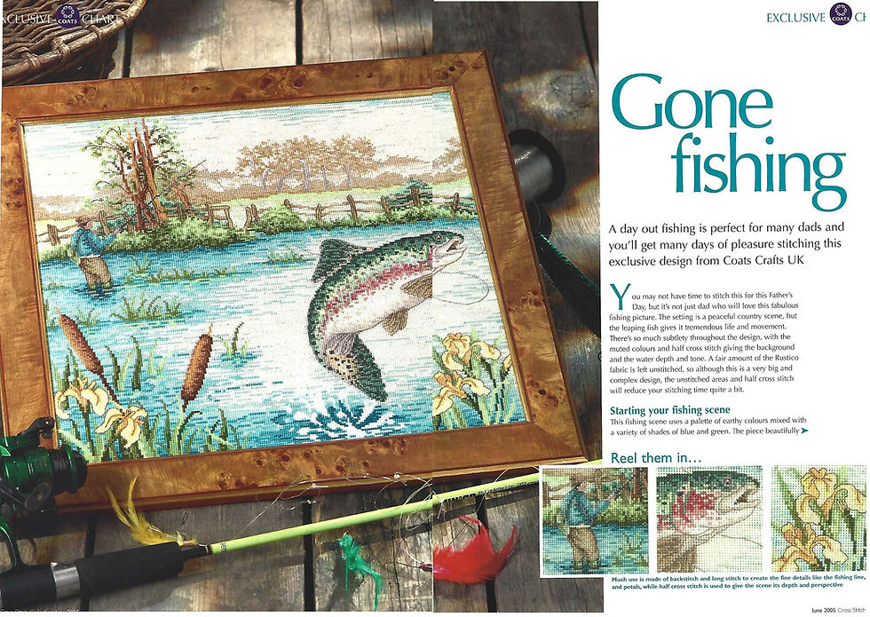 Thumbnail: Gone Fishing Cross Stitch Chart