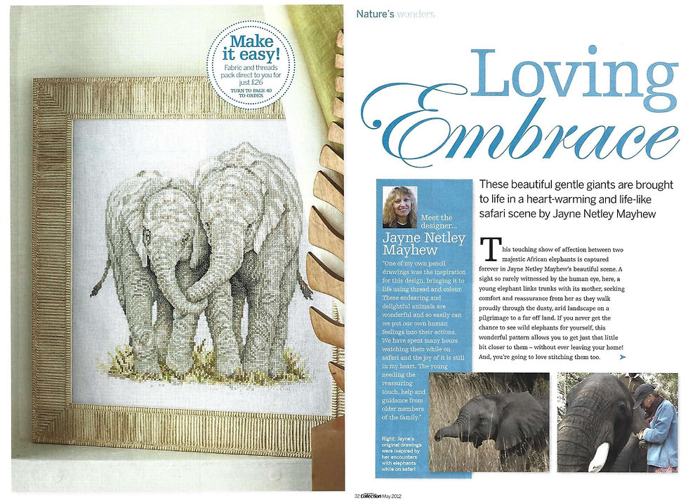 Thumbnail: Loving Embrace Elephant Cross Stitch Chart