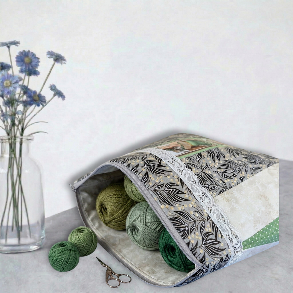 Thumbnail: Art Deco Patchwork Project Pouch Bag