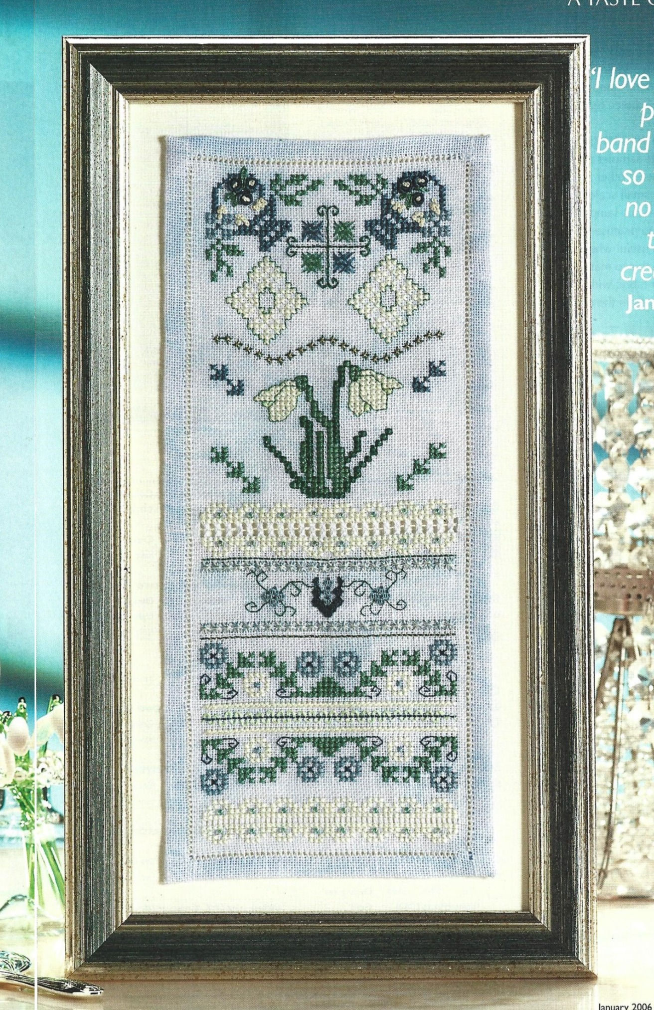 Jane Greenoff's Snowdrop Sampler Cross Stitch Chart