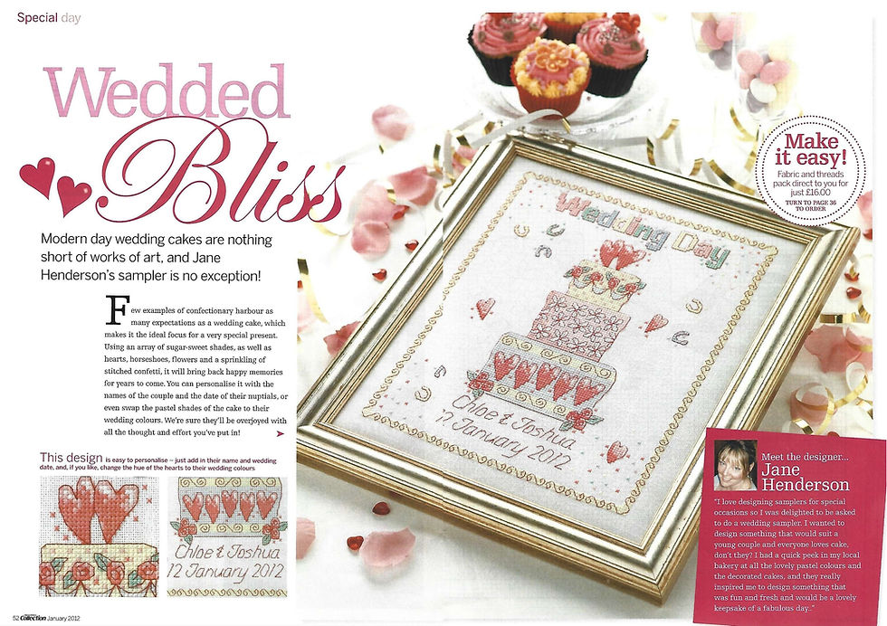 Thumbnail: Wedded Bliss Wedding Sampler Cross Stitch Chart