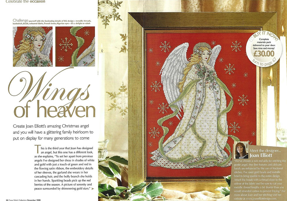 Thumbnail: Joan Elliott's JE005 Angel in White Cross Stitch Chart