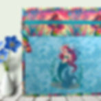 Mermaid Embroidered Vinyl Front Cross Stitch Project Bag