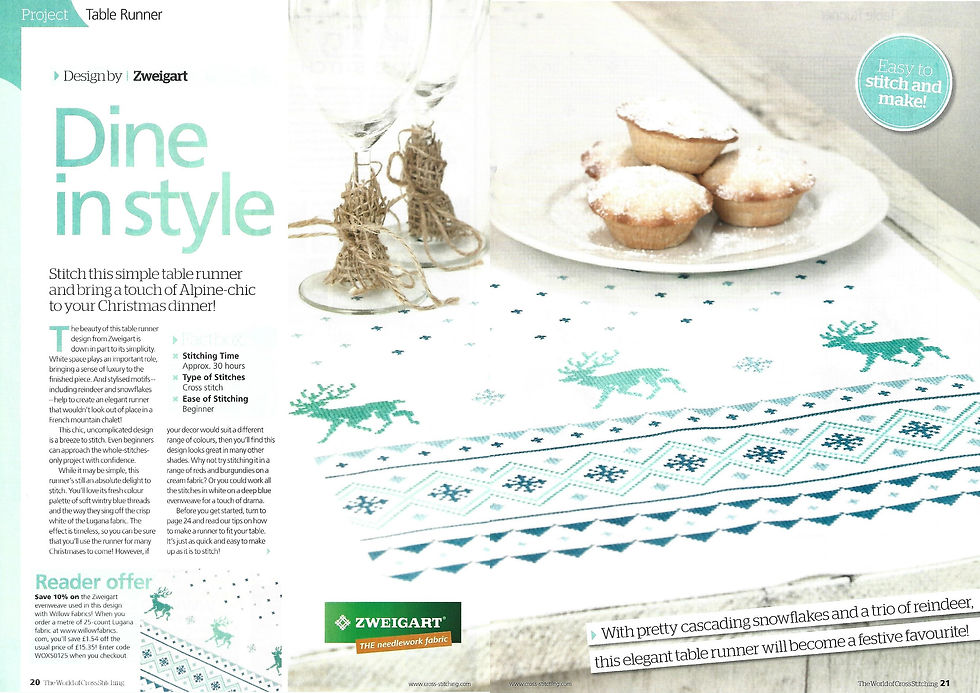 Thumbnail: Dine in Style Christmas Table Runner Cross Stitch Chart