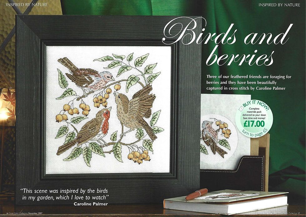 Thumbnail: Caroline Palmer's Birds and Berries Cross Stitch Chart