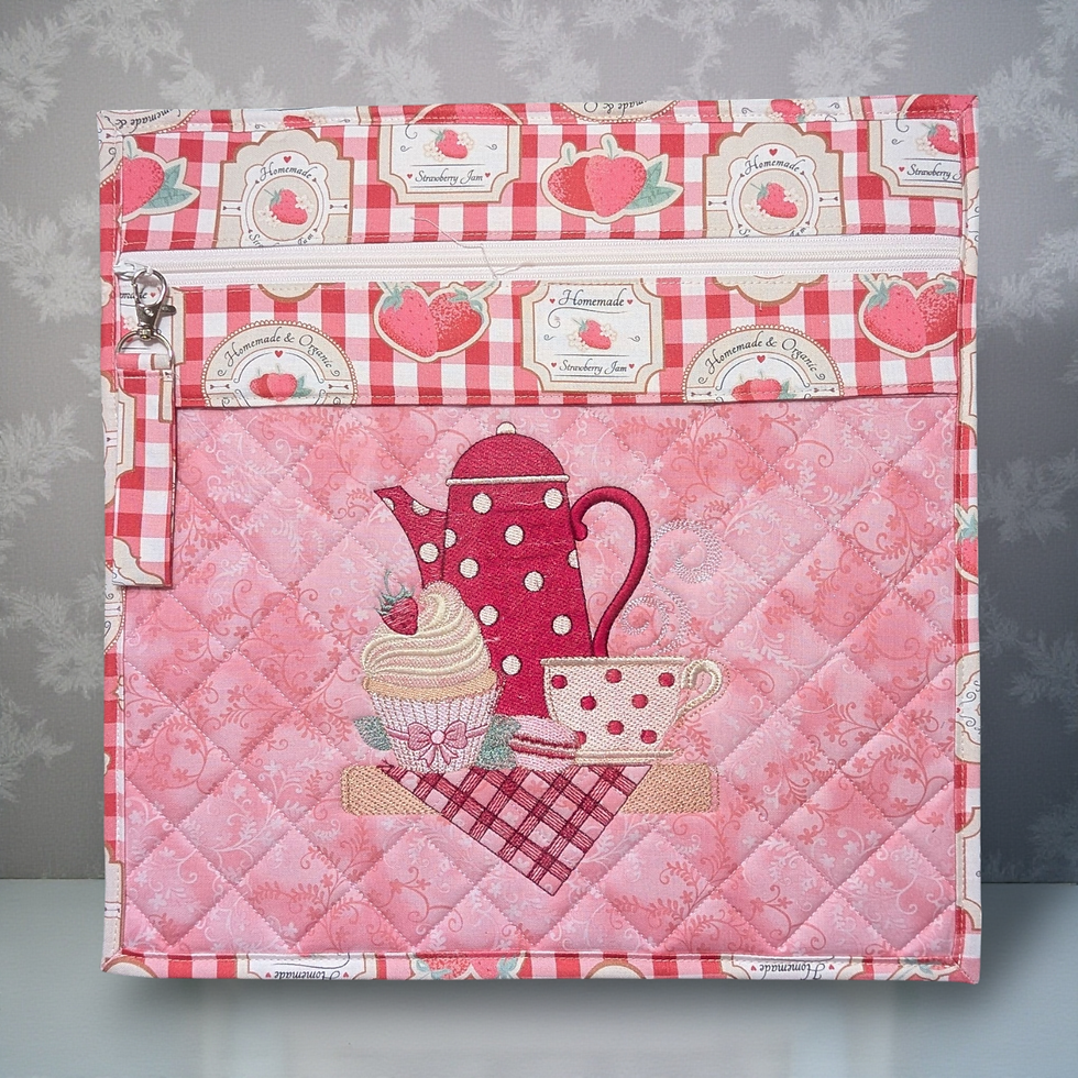Thumbnail: Blueberry Cupcake Embroidered Vinyl Front Cross Stitch Project