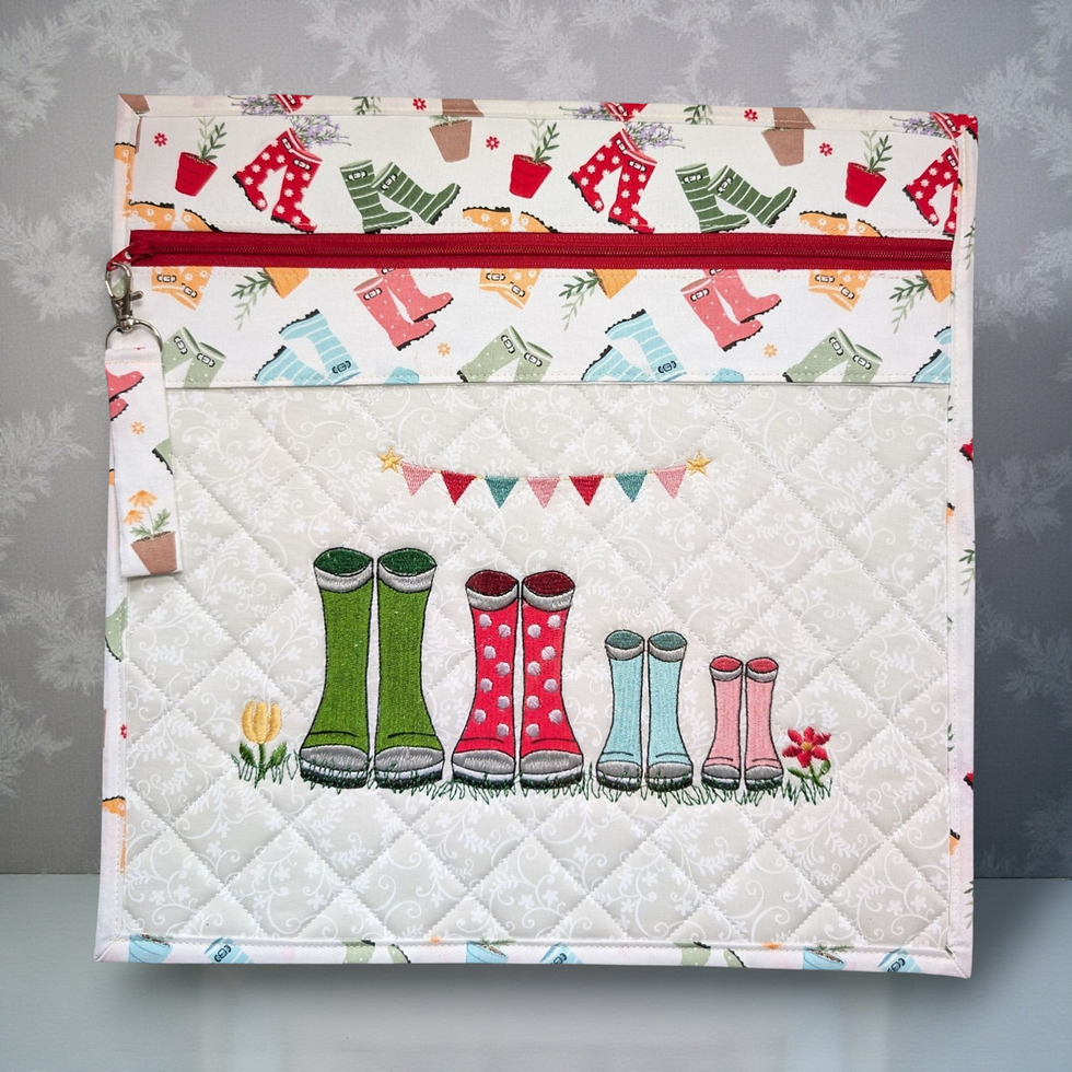 Thumbnail: Family Wellies Embroidered Vinyl Front Cross Stitch Project