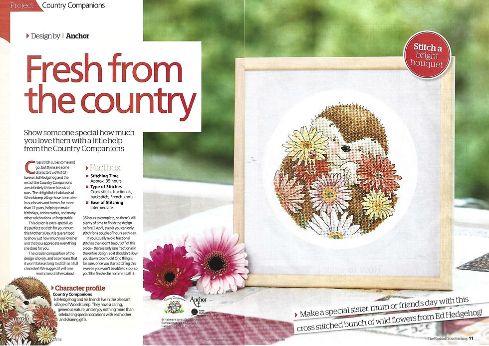 Thumbnail: Country Companions Fresh from the Country Hedgehog Cross Stitch Chart