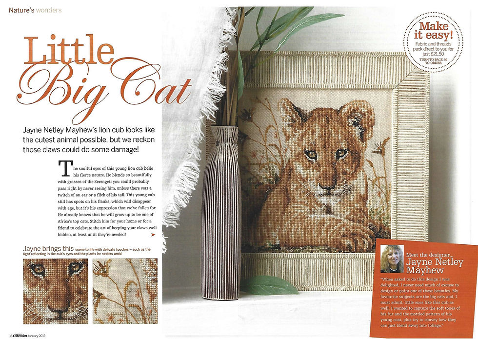 Thumbnail: Little Big Cat Lion Cub Cross Stitch Chart